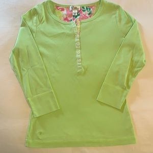 Lilly Pulitzer 3/4 length Henley Tshirt size small